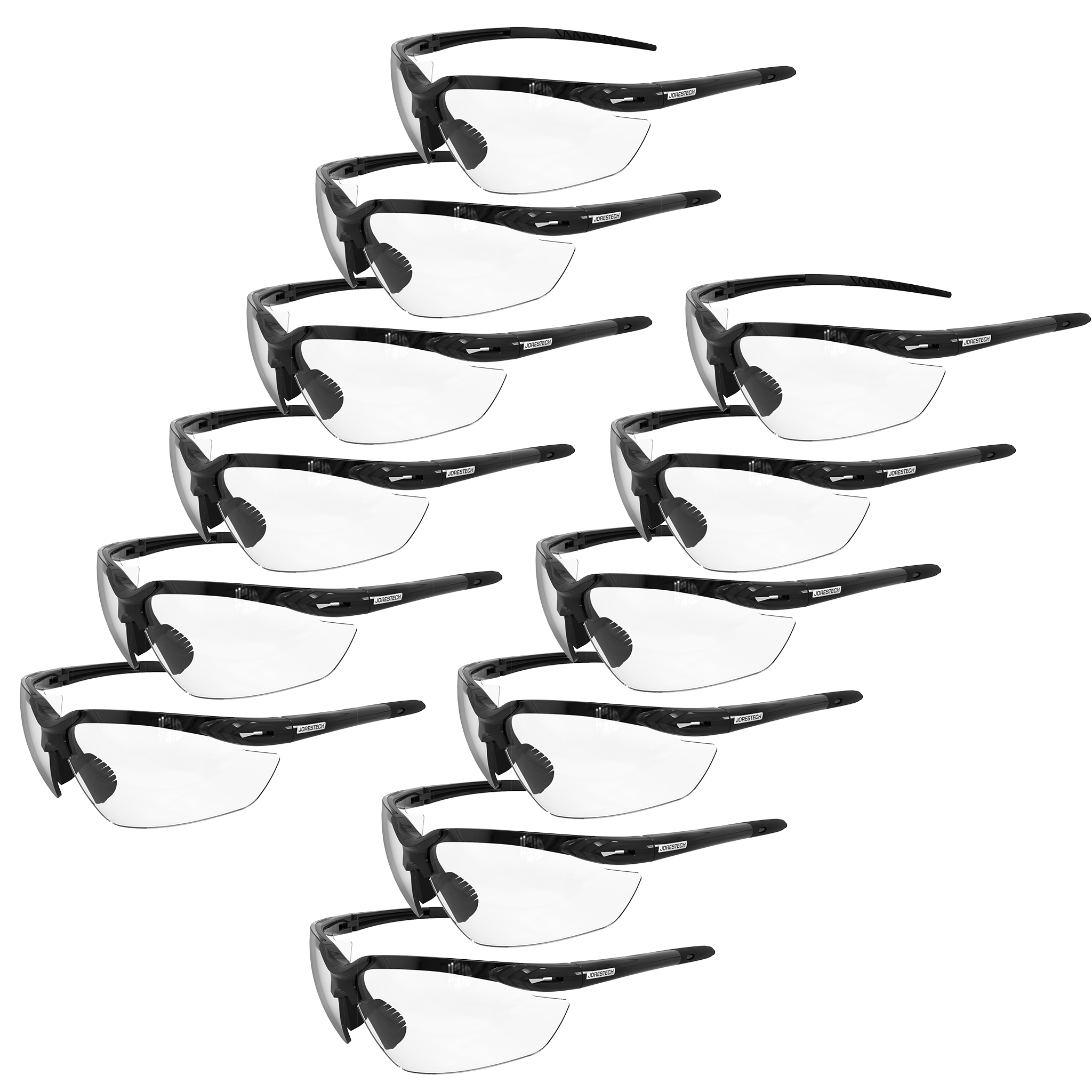 Wraparound Safety Glasses with Flexible Rubber Temple Tips