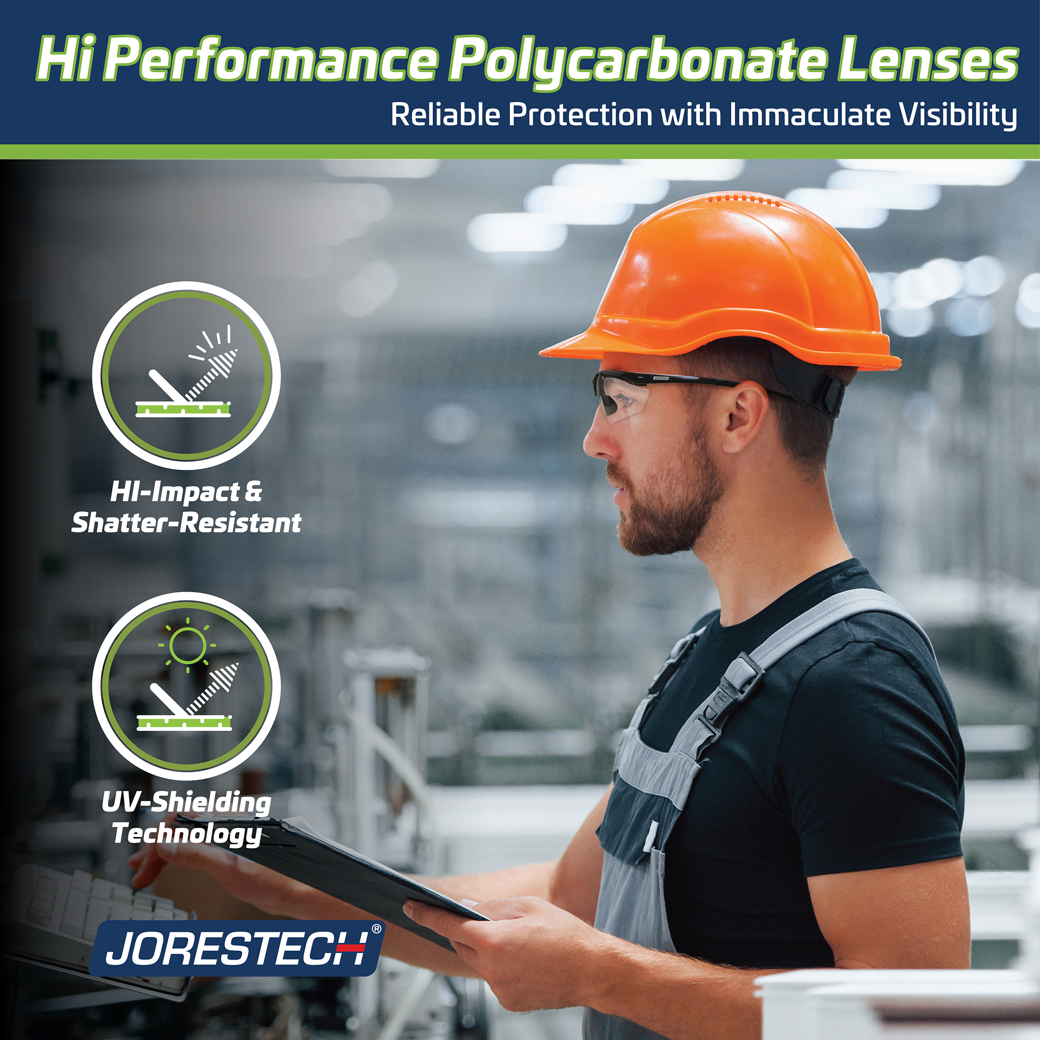 Wraparound Safety Glasses with Flexible Rubber Temple Tips