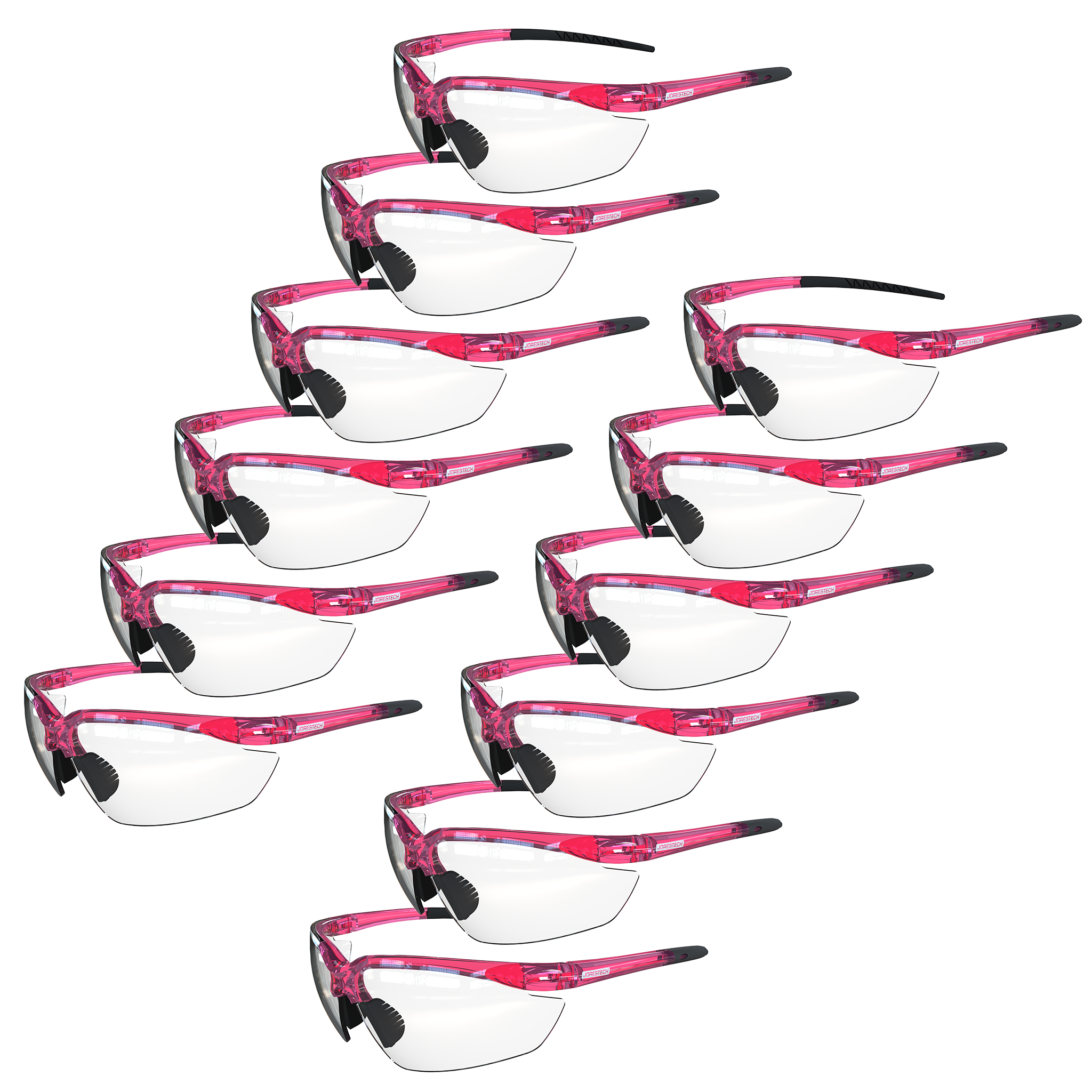 Wraparound Safety Glasses with Flexible Rubber Temple Tips
