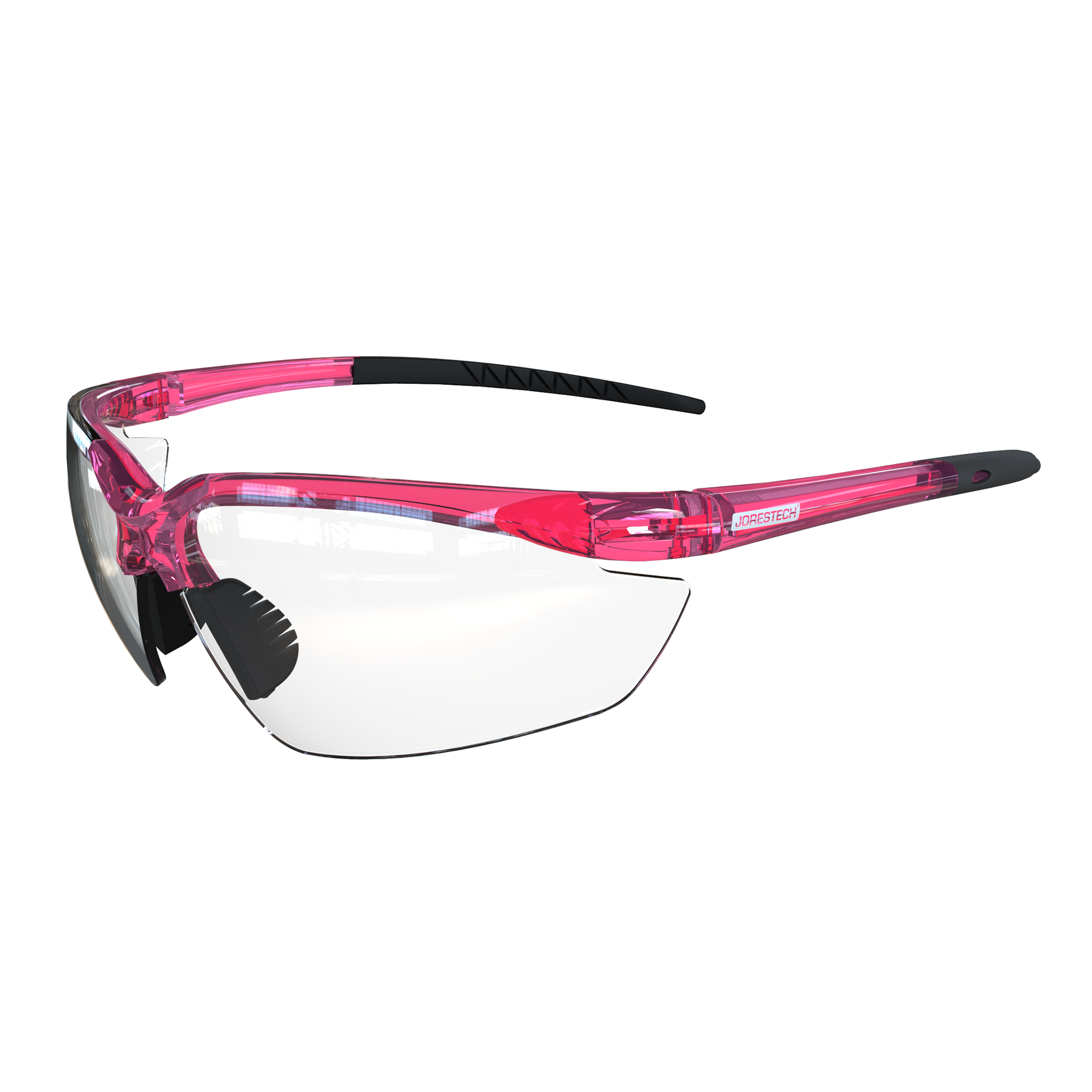 Wraparound Safety Glasses with Flexible Rubber Temple Tips