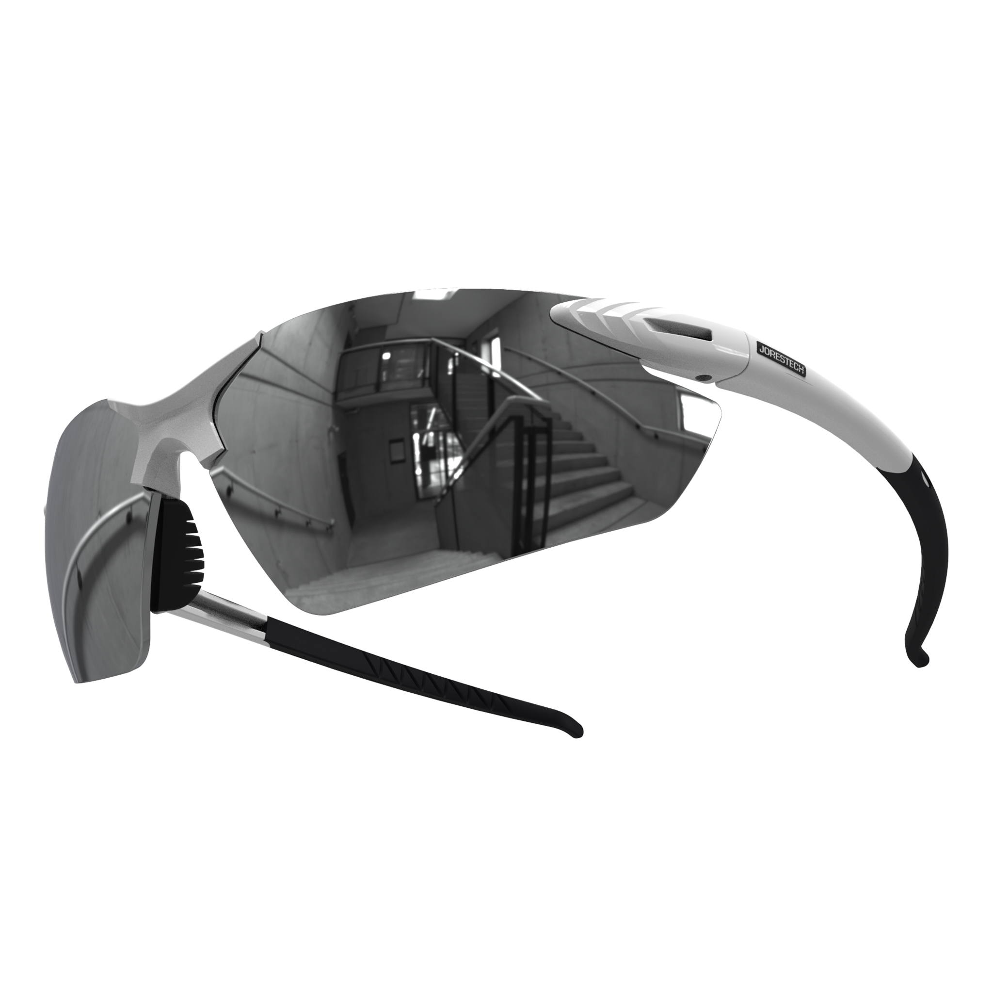 Wraparound Safety Glasses with Flexible Rubber Temple Tips