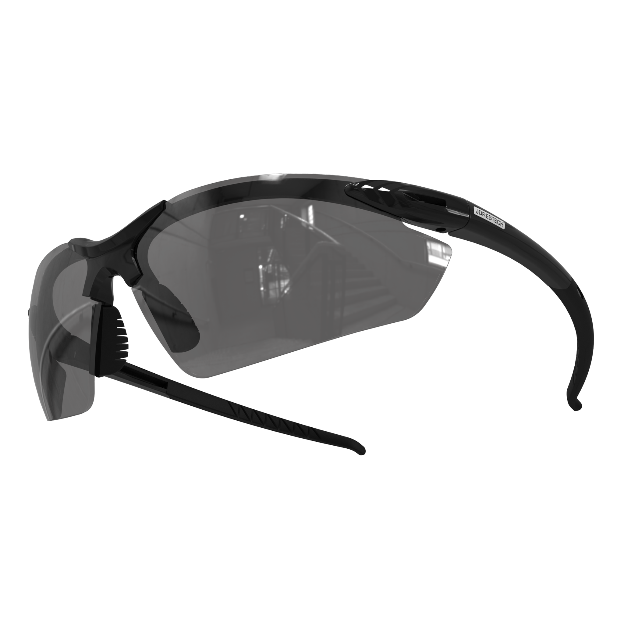 Wraparound Safety Glasses with Flexible Rubber Temple Tips