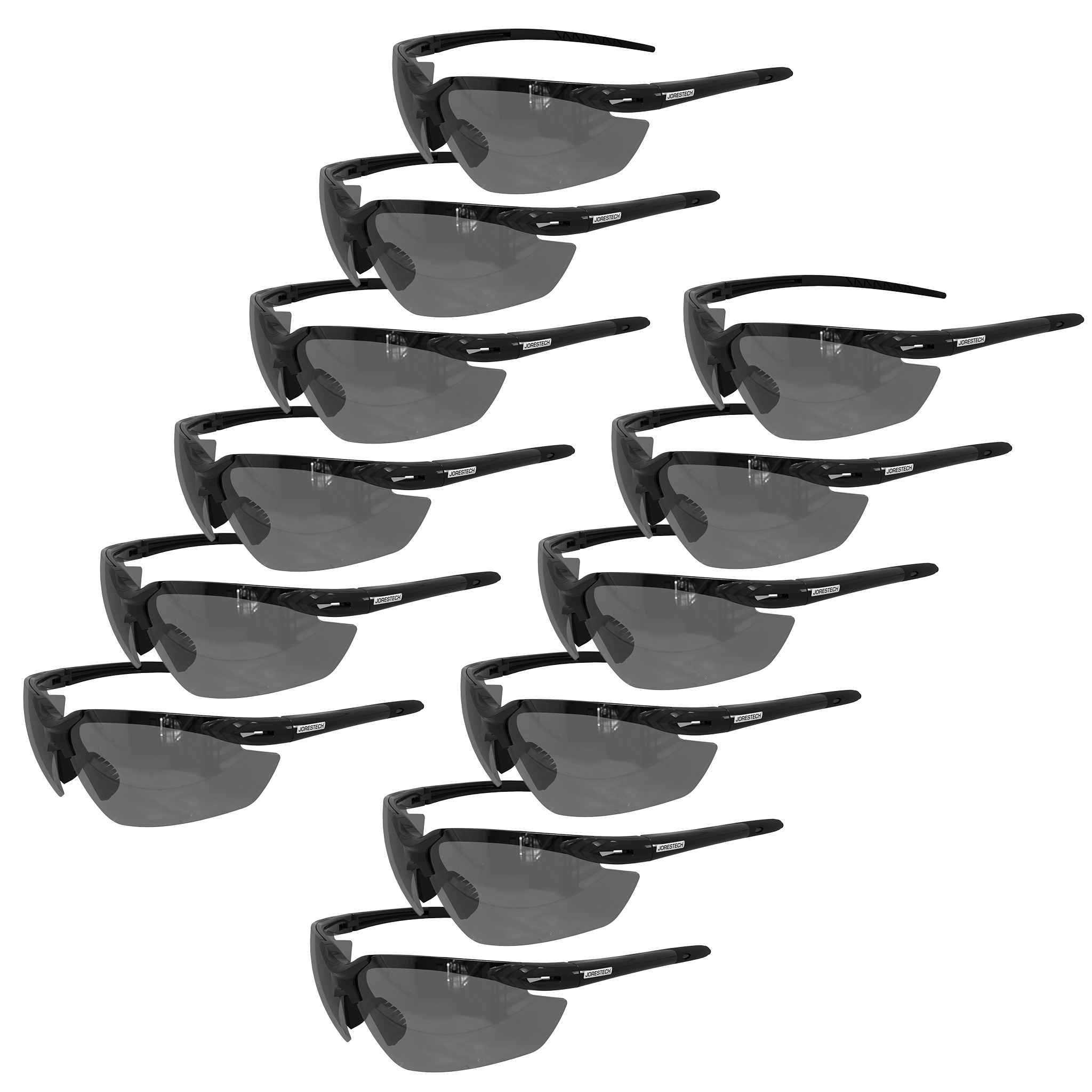 Wraparound Safety Glasses with Flexible Rubber Temple Tips