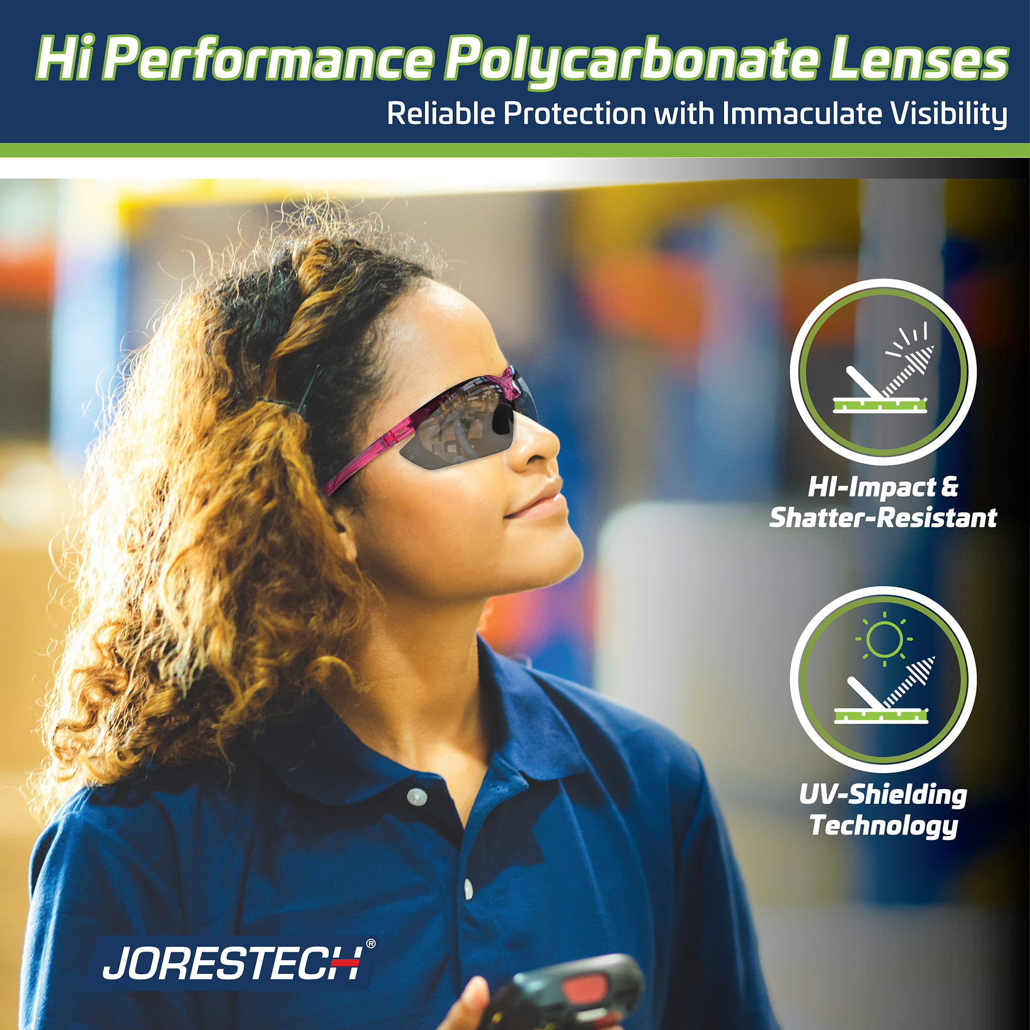 Wraparound Safety Glasses with Flexible Rubber Temple Tips