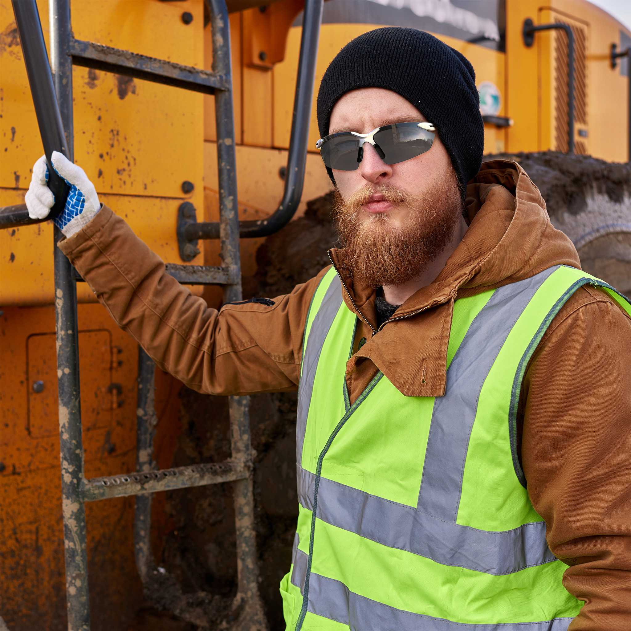 Wraparound Safety Glasses with Flexible Rubber Temple Tips