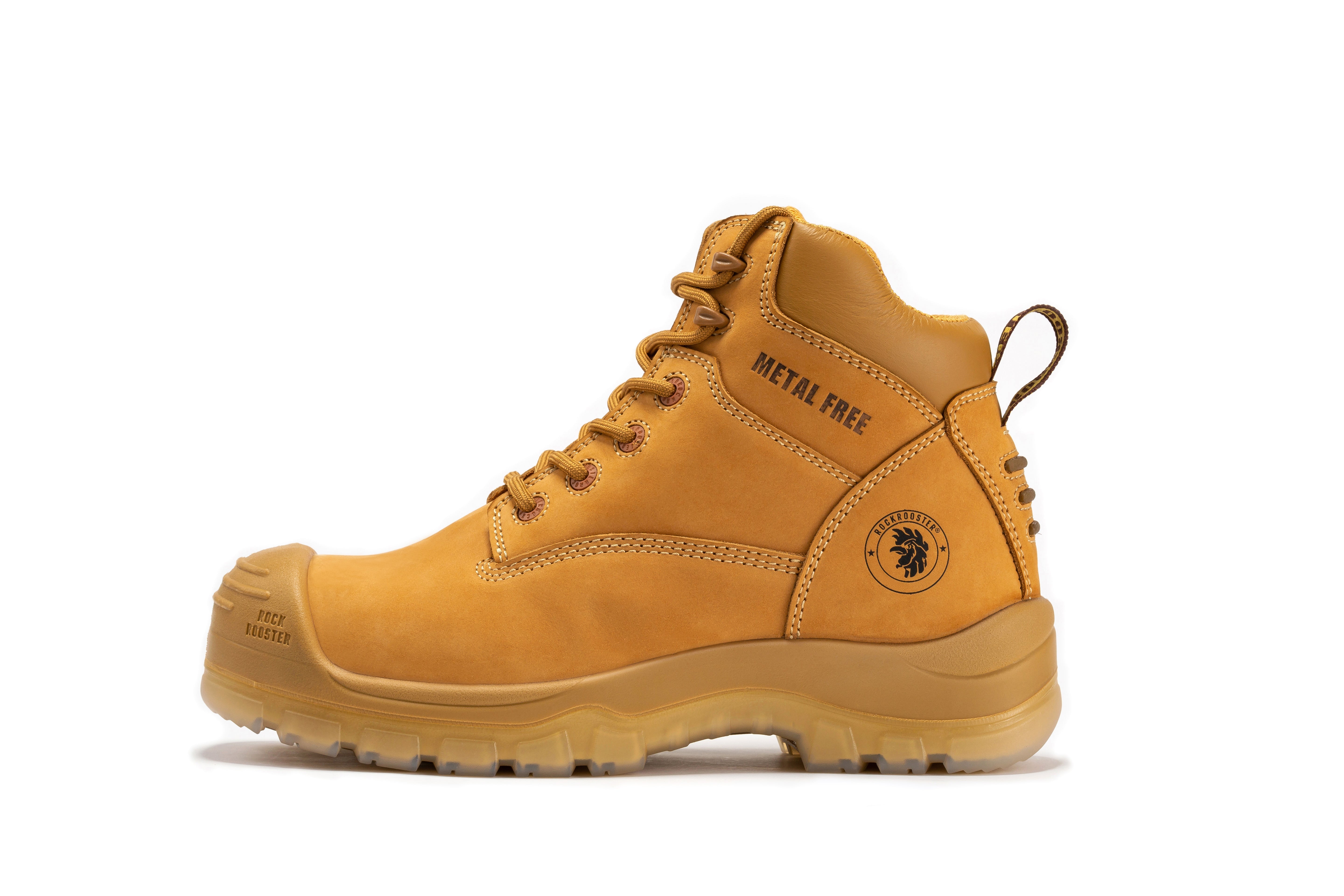 rockrooster Woodland Wheat 6 inch Composite Toe Zip-sided Leather Work Boots AK659