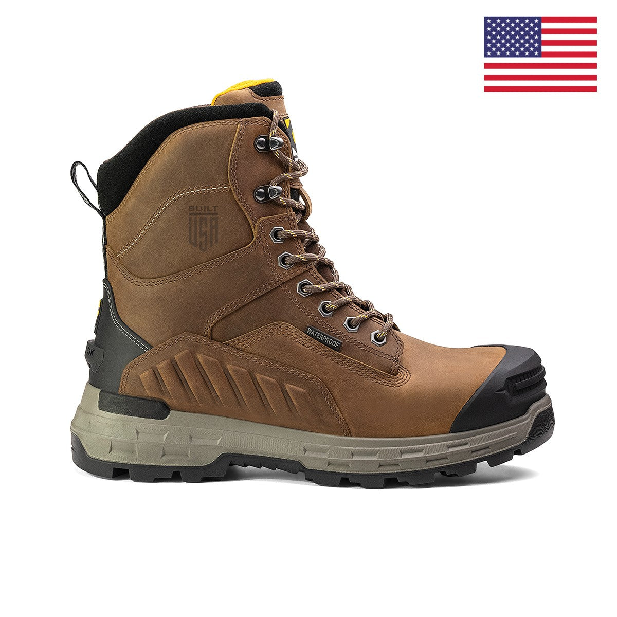 Wildwood 8” Waterproof Composite Toe Brown Boot - Made in USA (by Chinook® Footwear)