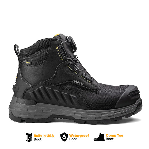 Wildwood 6” Composite Toe Turbolace™ Work Boot - Black - Made in USA (by Chinook® Footwear)