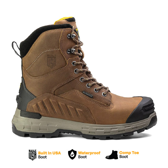 Wildwood 8” Waterproof Composite Toe Brown Boot - Made in USA (by Chinook® Footwear)