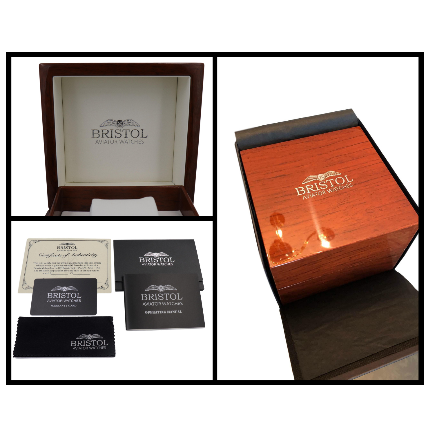 P-51 Mustang Tribute - Polished Finish, Beige Dial, Brown Leather Band