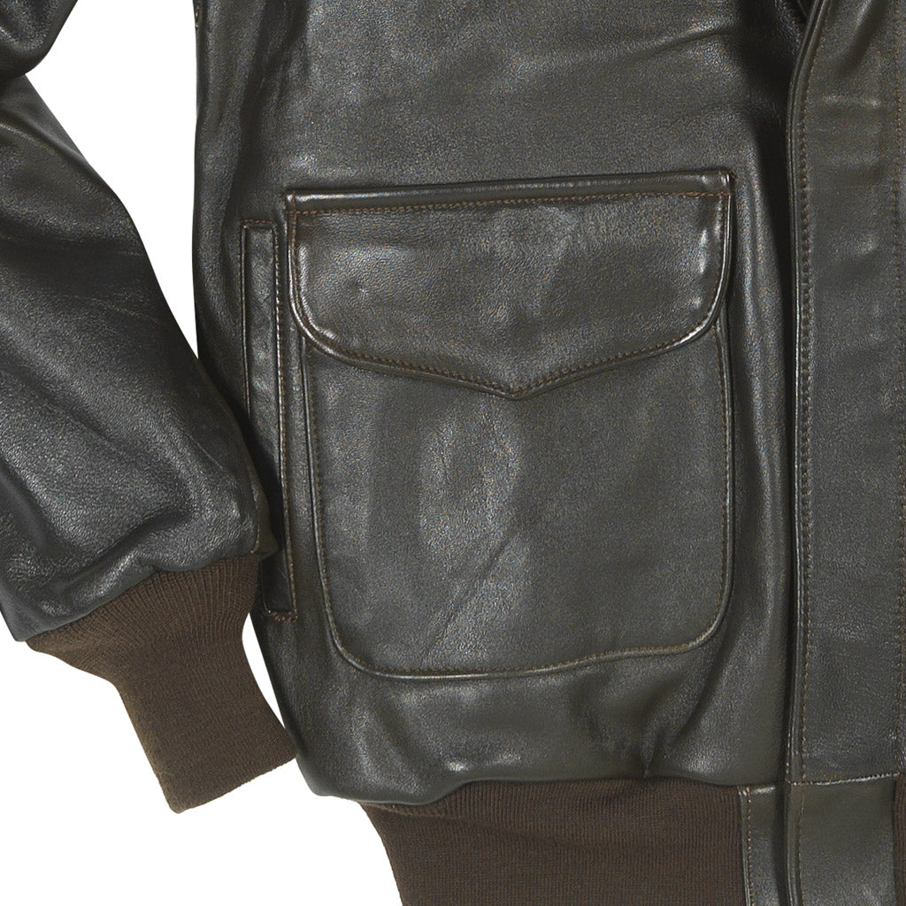 Men's Antique Lambskin Leather Jacket Z2567MM in Brown