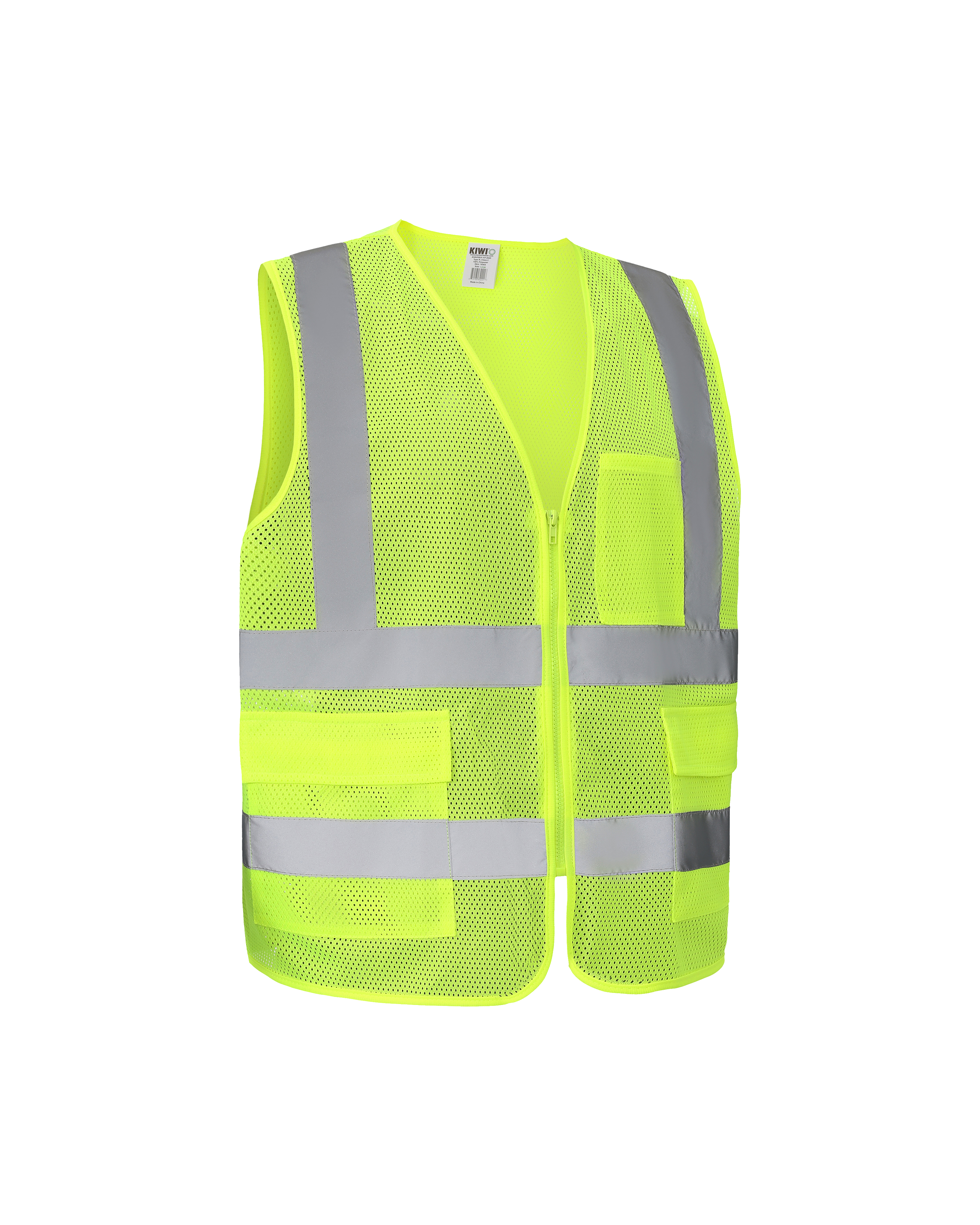 Kiwi High Visibility ANSI/ISEA 107-2020, Type R, Class 2 Dual Band Neon Safety Vest [70300]