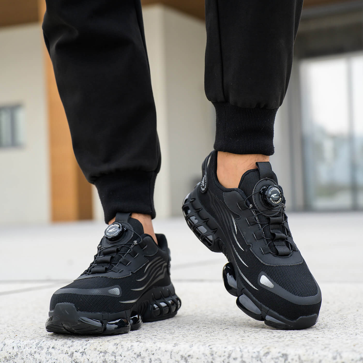 Maven Steel Toe Knob Lacing Work Sneakers