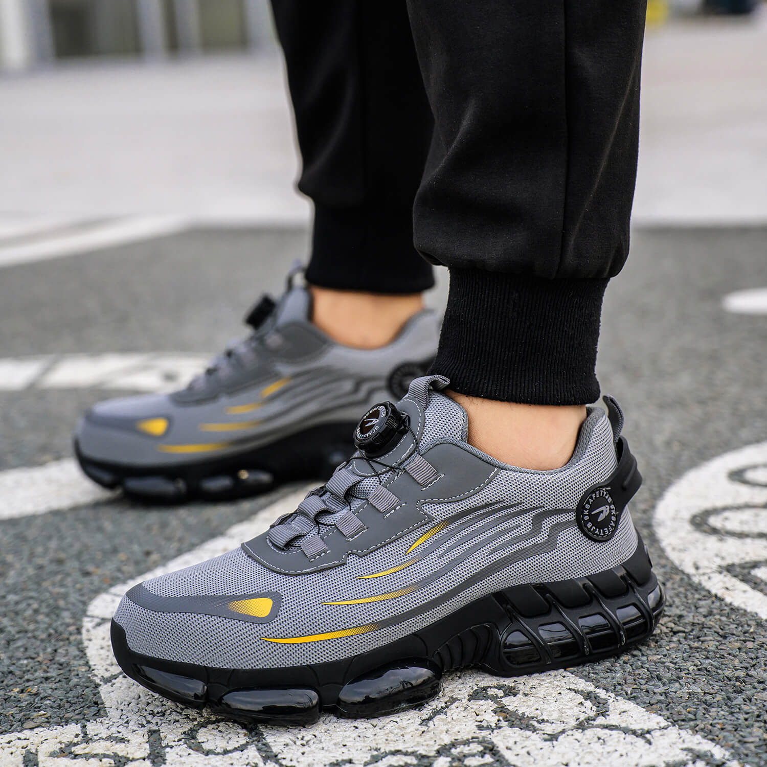 Maven Steel Toe Knob Lacing Work Sneakers