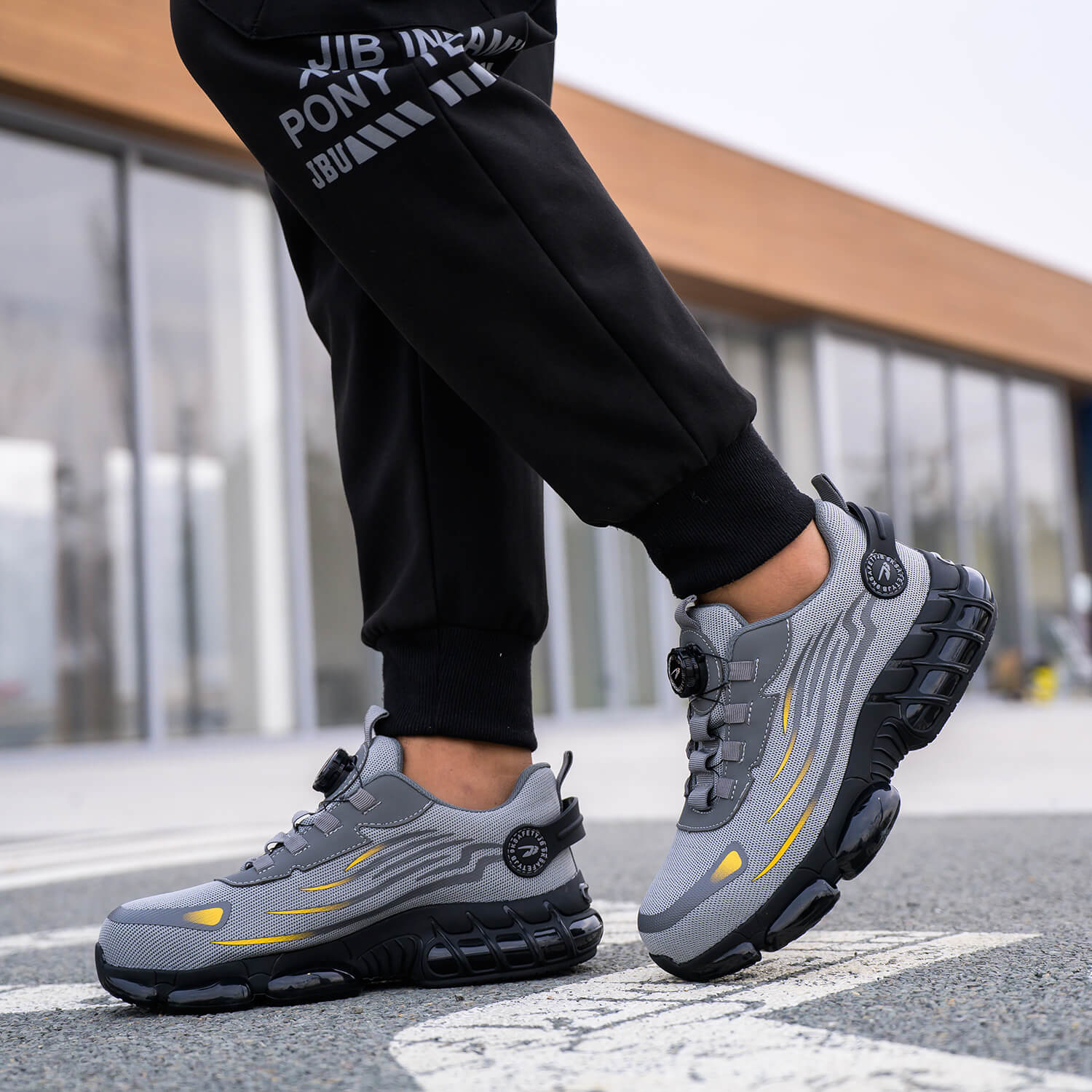 Maven Steel Toe Knob Lacing Work Sneakers