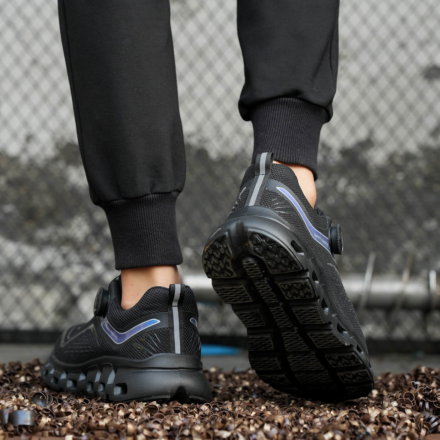 Maven Knob Lacing Stylish Steel Toe Work Sneakers